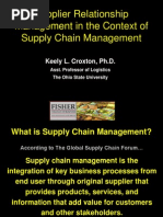 Supplier Relationship Management in the Context of Supply Chain Management