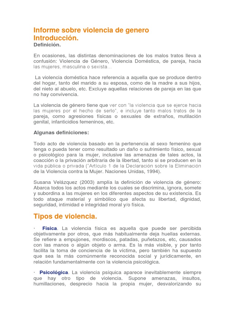 Informe sobre violencia de género | PDF | Ciencia y matemáticas