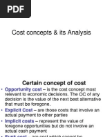 Cost Concepts & Its Analysis