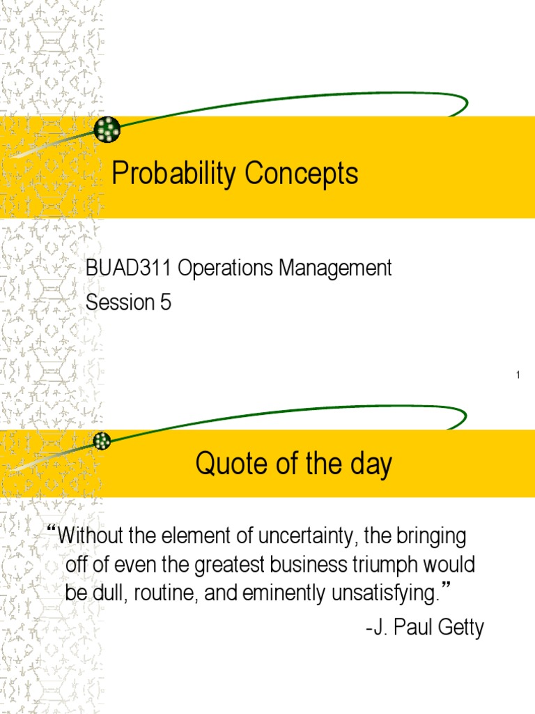 Probability Concepts in Decision Making | PDF | Standard Deviation ...