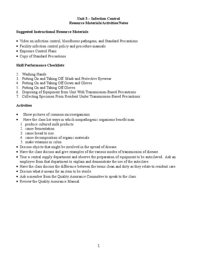 Unit Handouts, Activities, Discussion | PDF