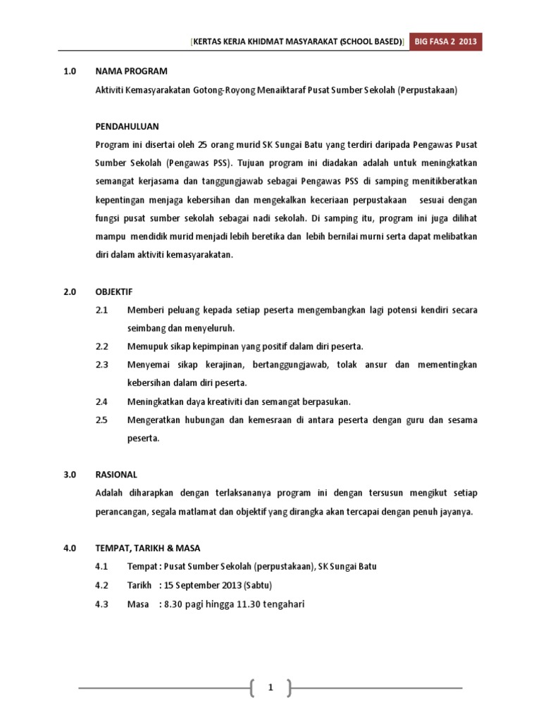 Kertas Kerja Khidmat Masyarakat  PDF