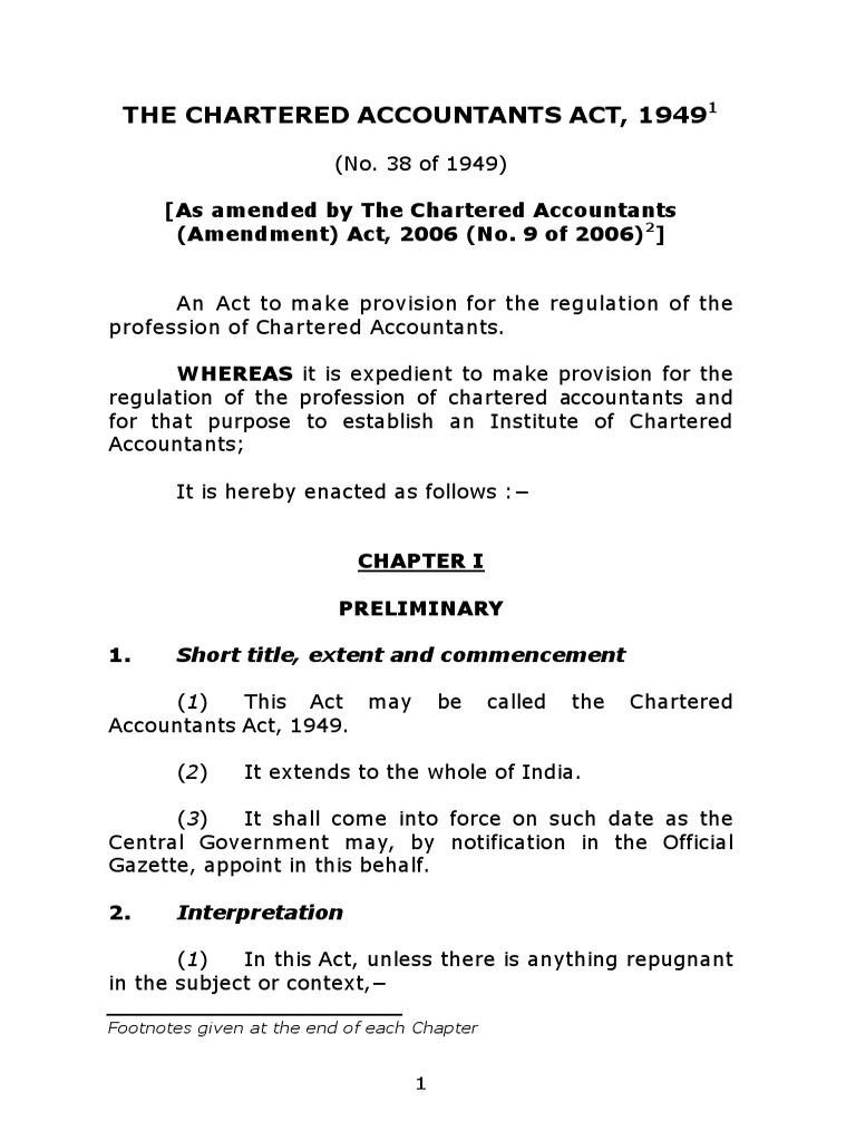 Chartered Accountant1949 Act. PDF Accountant Accounting