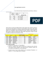 actividad de excel 6°