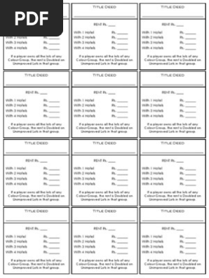 Monopoly Property Cards Printable
