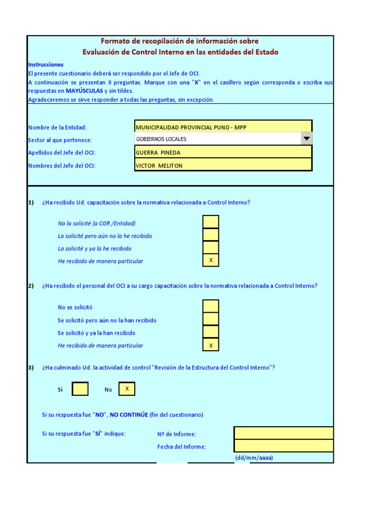 Cuestionario de Evaluación de Control Interno | PDF | Recursos humanos ...