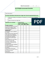 Risk Assessment Checklist Working at Height