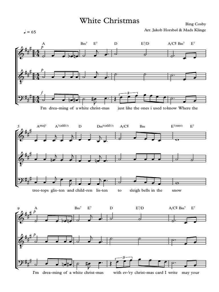 White Christmas Choral Sheet for ATB