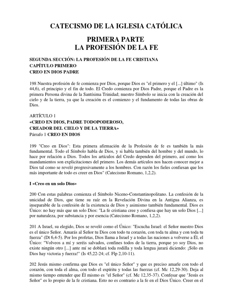 Catecismo de La Iglesia Católica 198-231 | PDF | Fe | Moisés