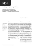 Qualidade na relação profissional de saúde