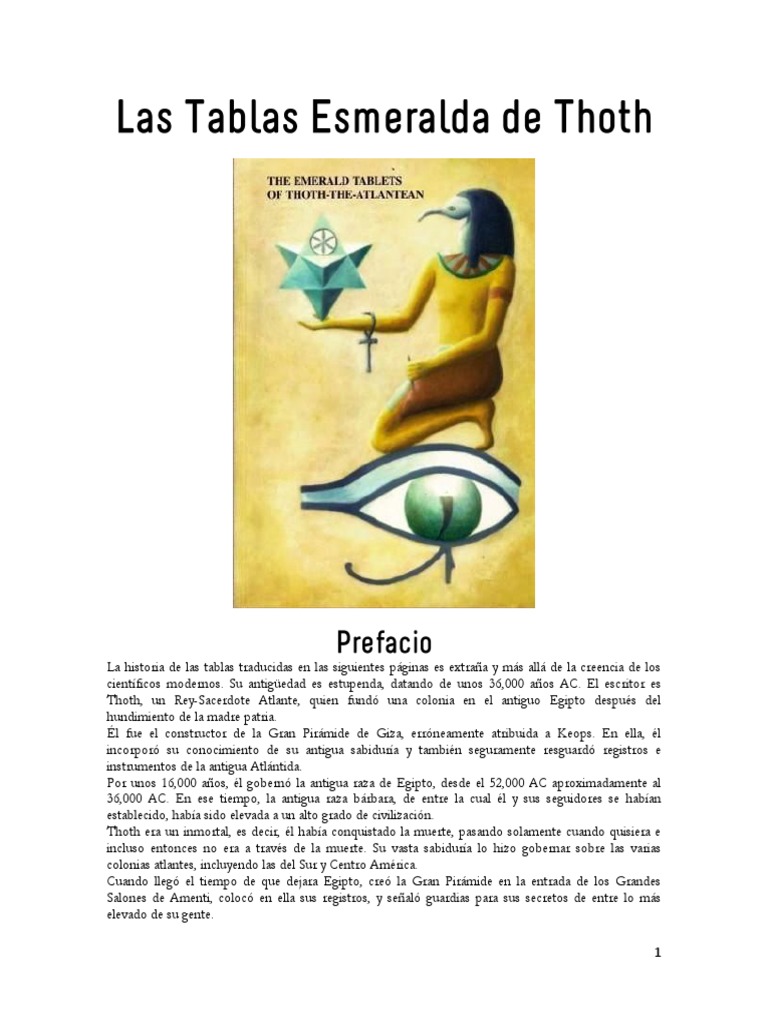 Las Tablas Esmeralda de Thoth El Atlante Dom Noche