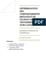 Lab de Fenomenos 3determiancion Del Comportamiento Reologico de Fluidos Usando Viscosimetro de Tubo Capilar