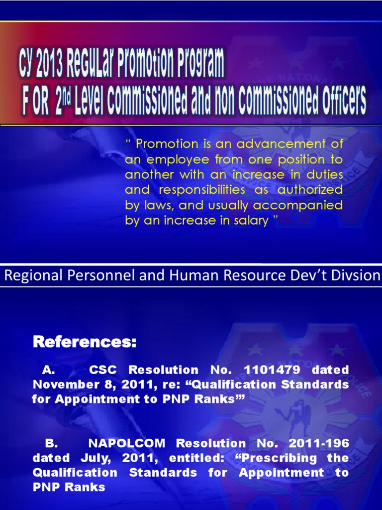 Promotion Presentation 2013 | PDF | Officer (Armed Forces) | Non ...