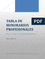 Tabla Honorarios Profesionales