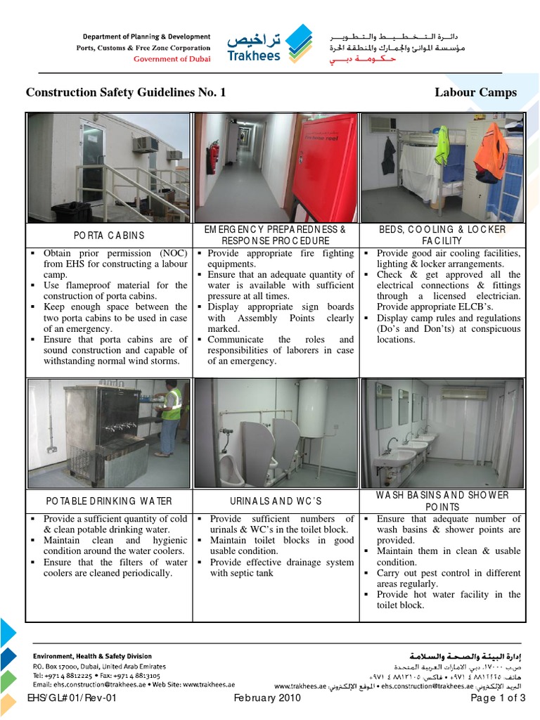 Labour Camp Safety and Hygiene Guidelines | PDF | Septic Tank ...
