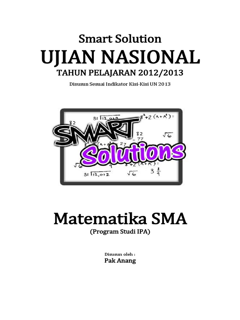 Smart Solution Un Matematika Sma 2013 Skl 2 14 Pertidaksamaan