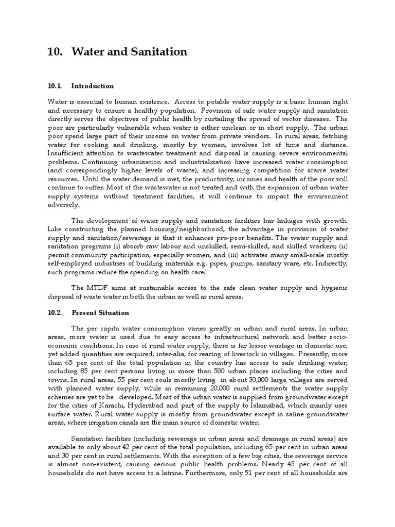 Water and Sanitation | PDF