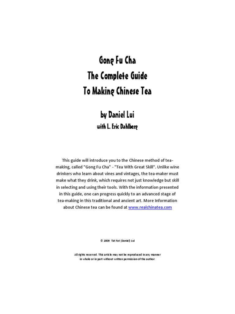 Gong Fu Cha The Complete Guide To Making Chinese Tea PDF