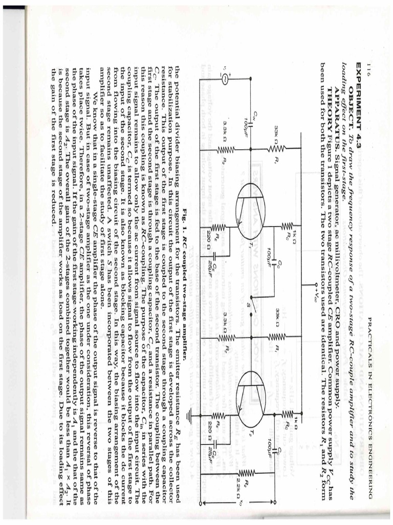 Frequency Response Characteristics of Rc Coupled Amplifier Sound