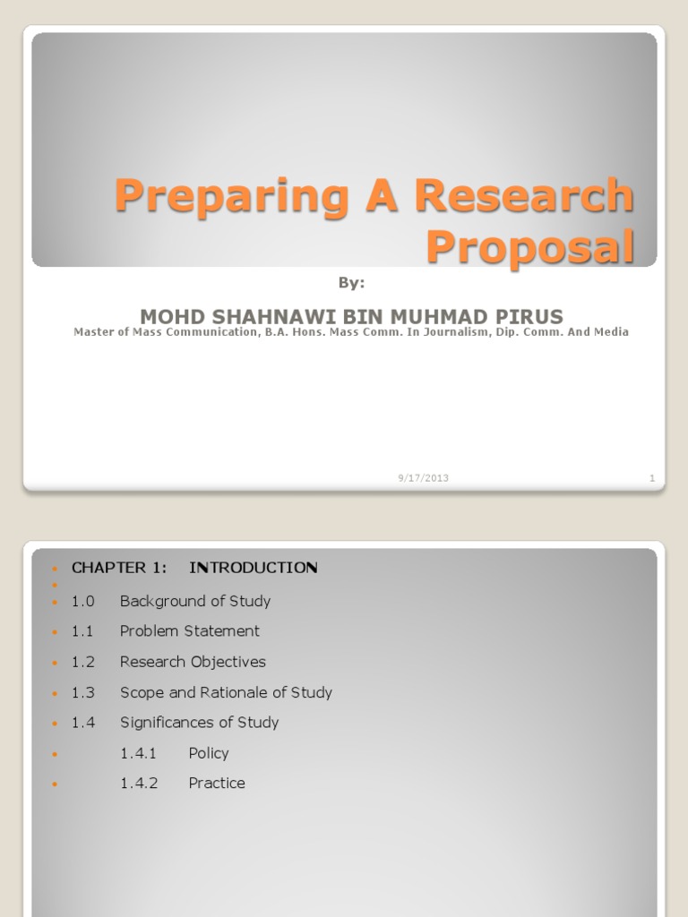 preparing a research proposal