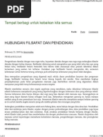 Makalah Hubungan Antara Filsafat Manusia Dan Pendidikan