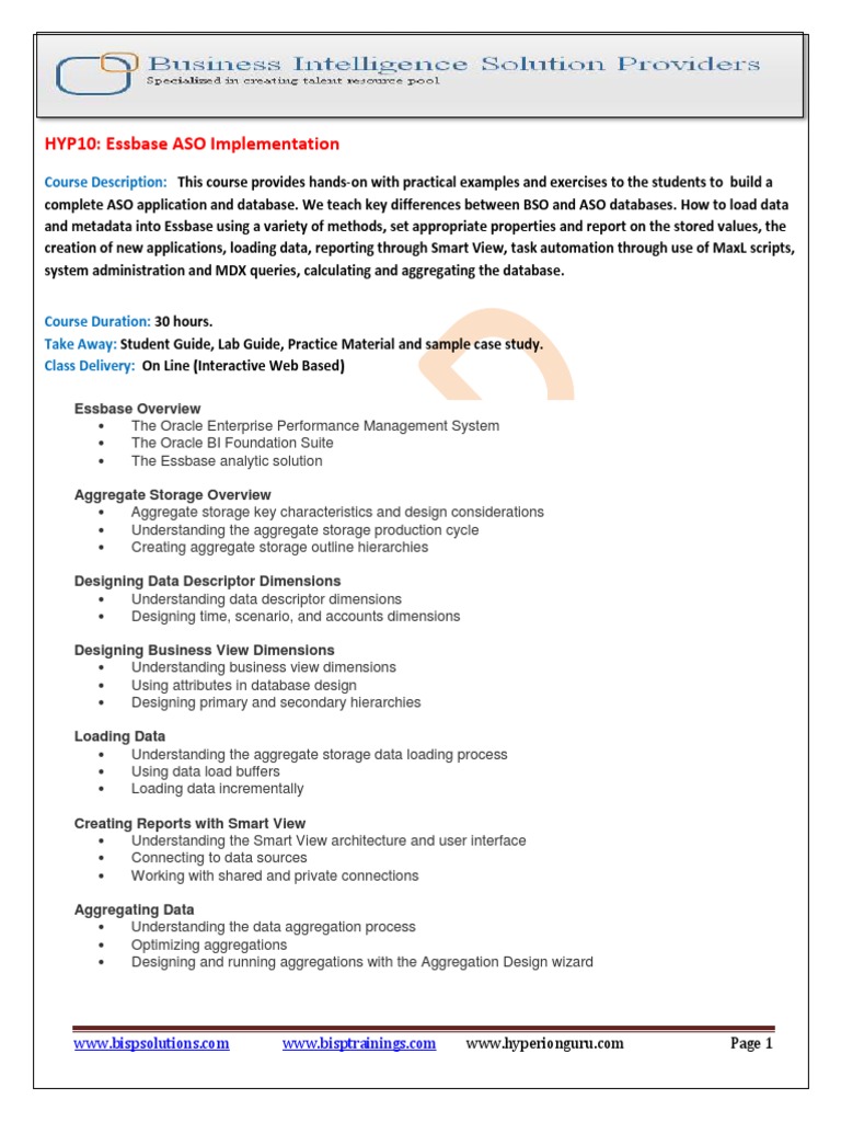 Essbase ASO Implementation | PDF | Data Management | Data Management ...