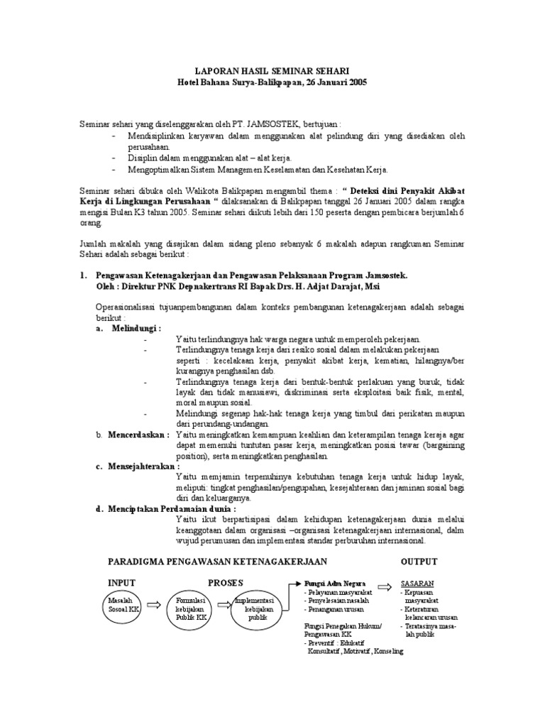Laporan Hasil Seminar Sehari