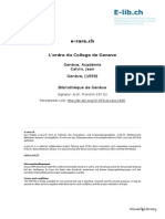 L'ordre Du College de Geneve PDF