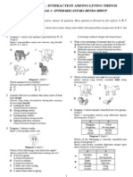 Topical Test 1: Interaction Among Living Things: Ujian Topikal 1: Interaksi Antara Benda Hidup