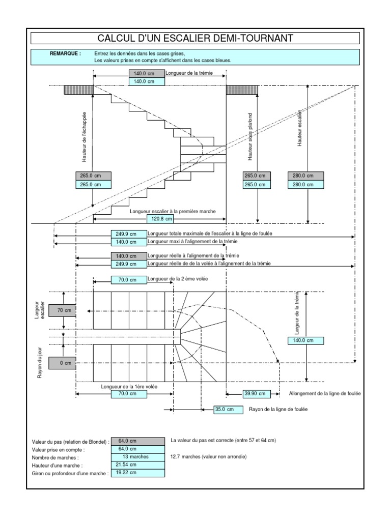 Calcul d'un Escalier Demi-Tournant | PDF | Escaliers | Enseignement des ...
