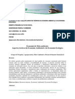 ECONOMIA DO MEIO AMBIENTE  ECONOMIA AMBIENTAL E ECONOMIA ECOLÓGICA