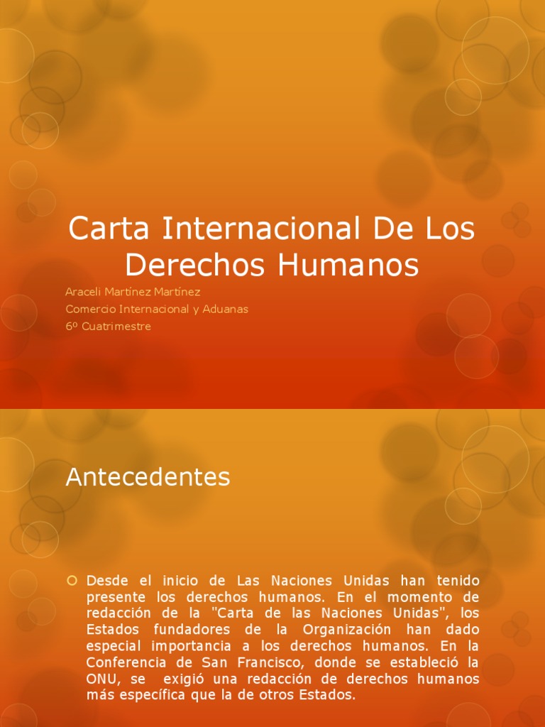 Carta Internacional de Derechos Humanos | PDF | Naciones Unidas ...