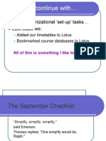 The September Checklist