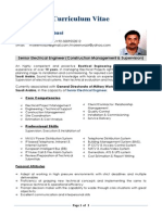 CV For Pakistani Electrical Engineer