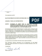 Boletín Informativo RI 13-22, Extensión para Pagar Contribuciones Subtítulo A y C