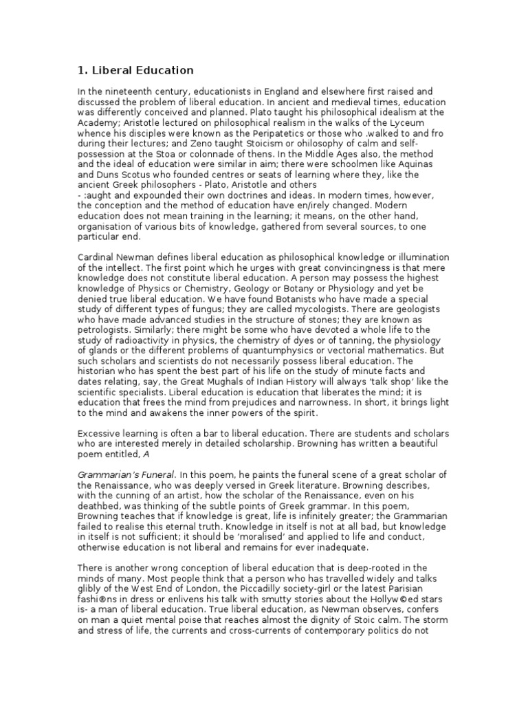 1 Liberal Education | PDF | Aristotle | Cognitive Science