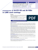 Evaluation of Al-5Ti-1B and Al-10Sr in LM6 Sand Castings