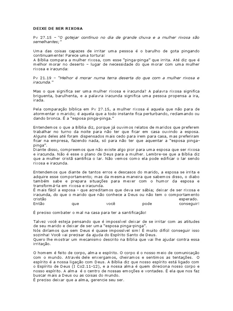 Deixe de Ser Rixosa | PDF | Espírito | Alma