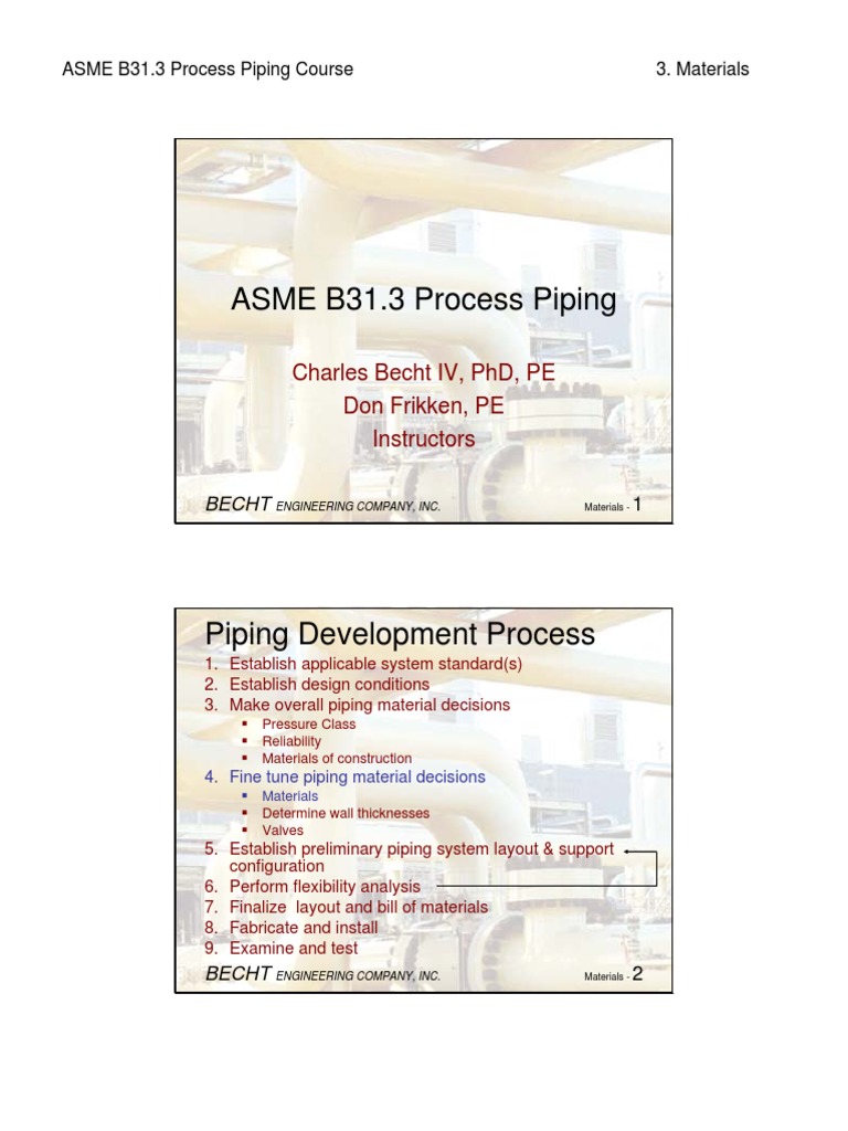 B31.3 Process Piping Course - 03 Materials | PDF