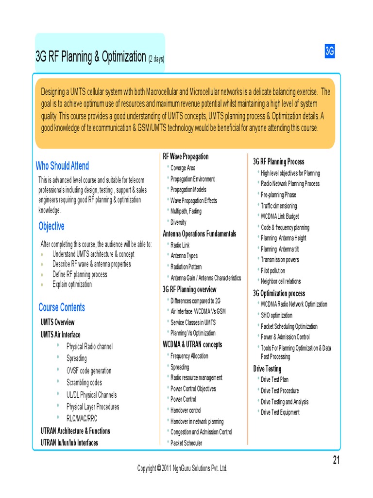 3G RF Planning Optimization | PDF | Universal Mobile Telecommunications ...
