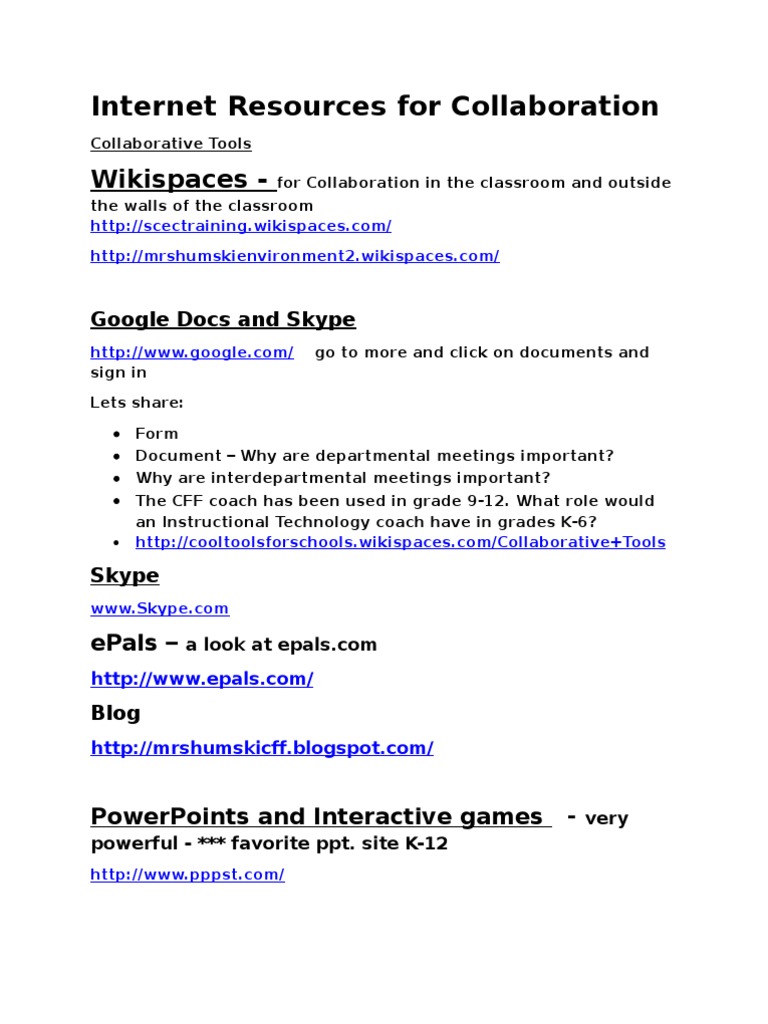 Essential Collaborative Tools Online | PDF | Art | Computers