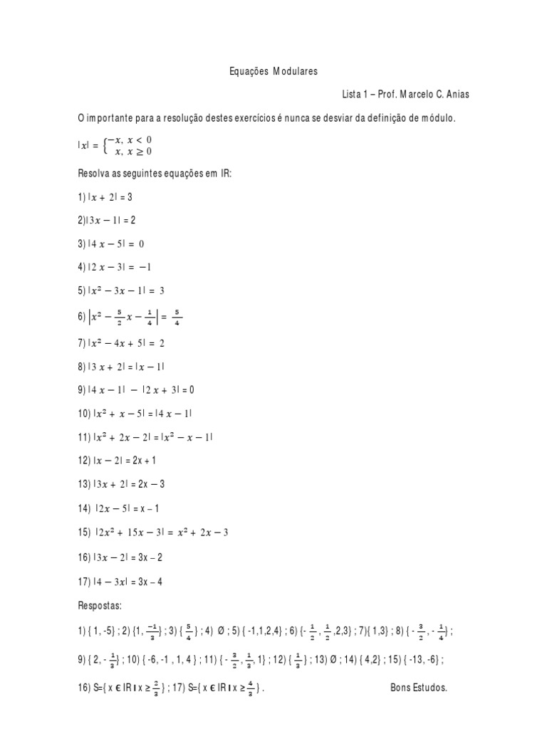 Equações Modulares