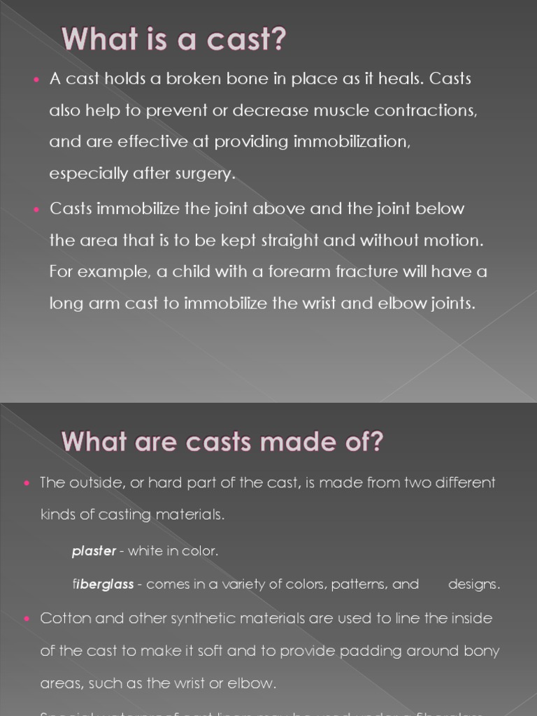 A Comprehensive Guide to Cast Care Types of Casts, Application, Symptoms Requiring Medical
