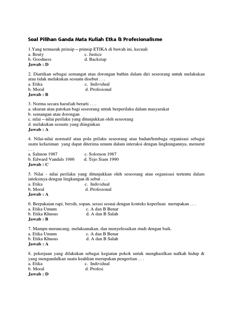 Soal Pilihan Ganda PDF