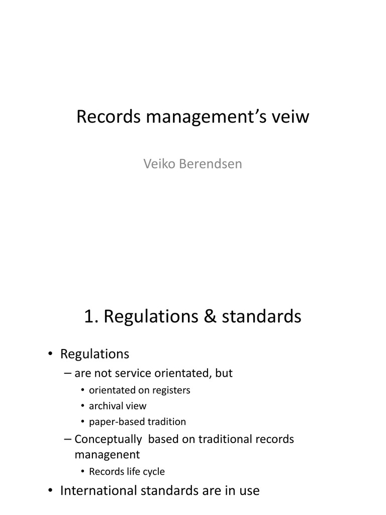 Records Management Standards Overview | PDF | Technology & Engineering