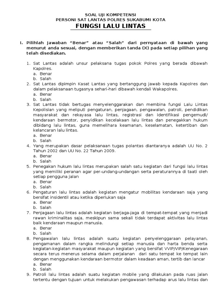 Soal Uji Kompetensi