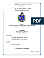 Artículos Inconstitucionales Del Nuevo Código Penal de Nicaragua - Parte General.