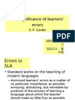 The Significance of Learners¡ Errors