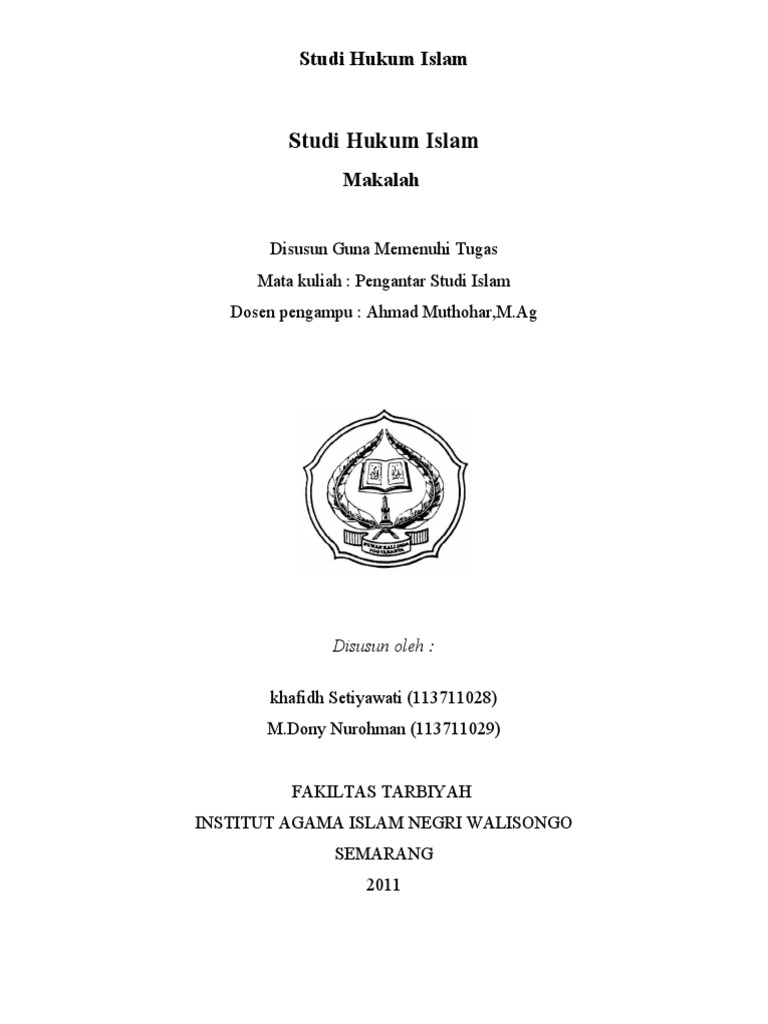 Makalah Studi Hukum Islam | PDF