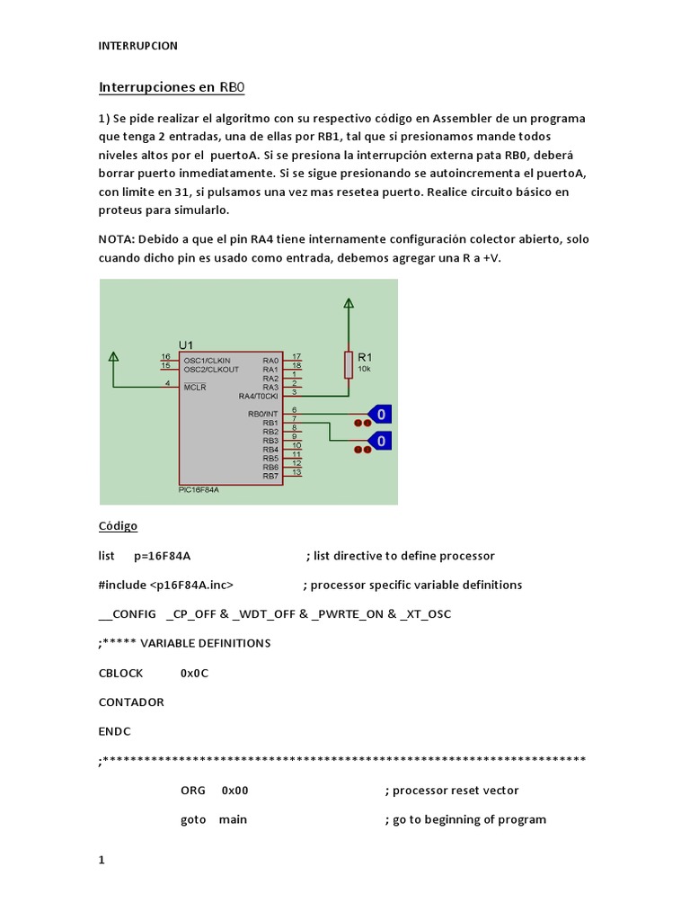 Interrupciones en RB0 | PDF